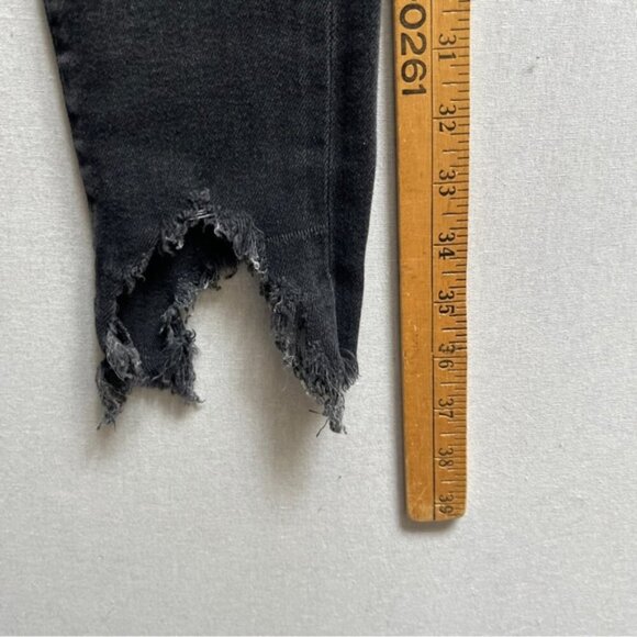 Agolde Sophie Black Skinny Jeans Distressed Fray Denim Jeans Sz 23 - Picture 15 of 15